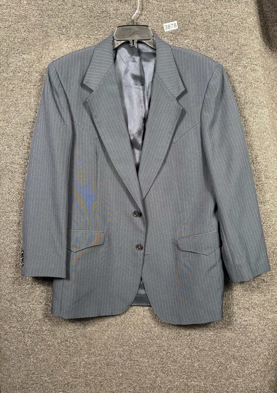 Farah Westernwear Blazer Mens 42R Gray Pinstripe Western Suit Jacket Classic
